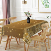Lofaris Classy Gold Castle Moon Stars Pattern Tablecloth